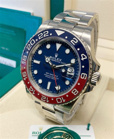 white gold pepsi rolex price|Rolex Pepsi bezel.